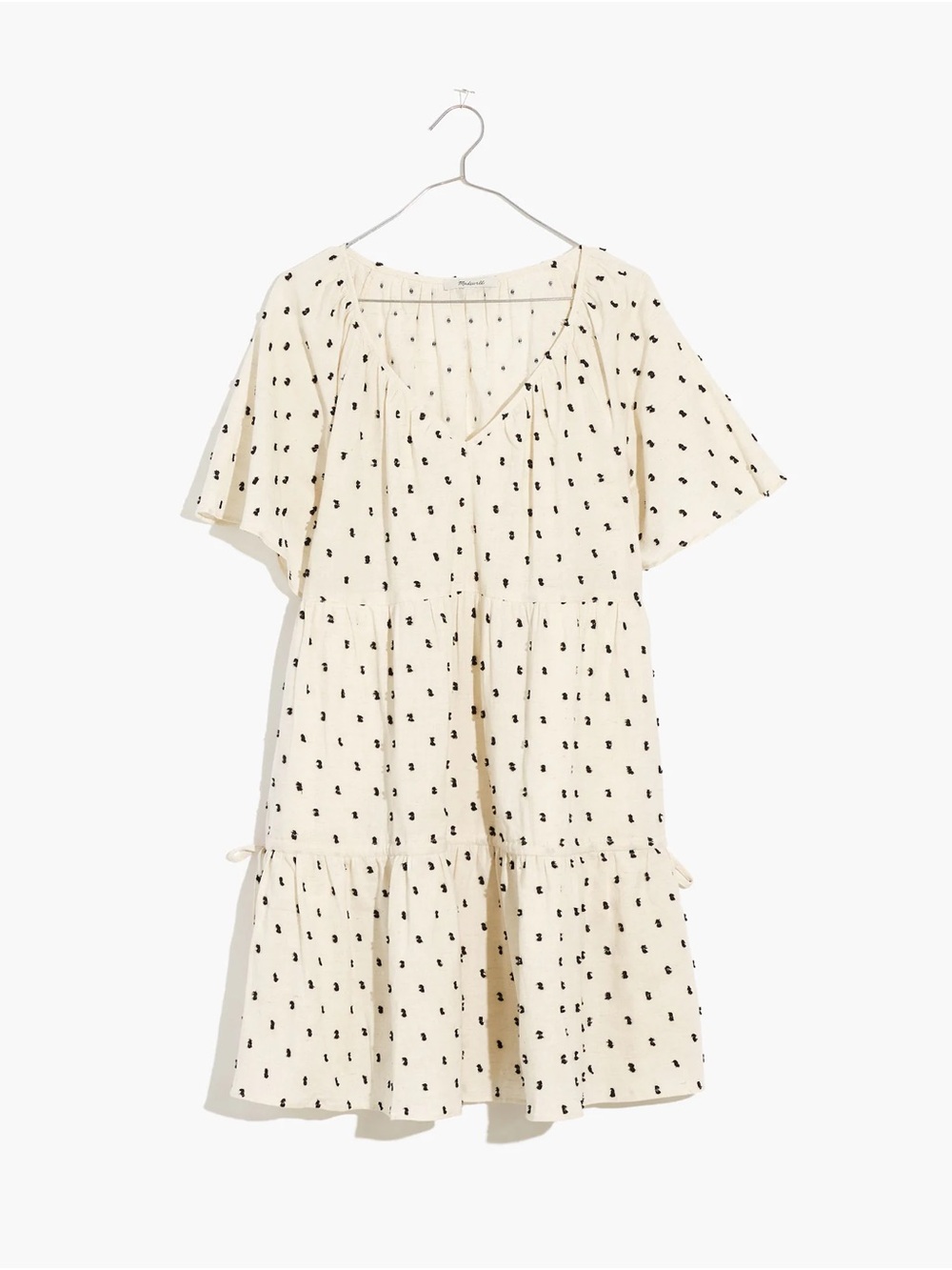Madewell Cotton-Linen Lorelei Mini Dress in Clip Dot